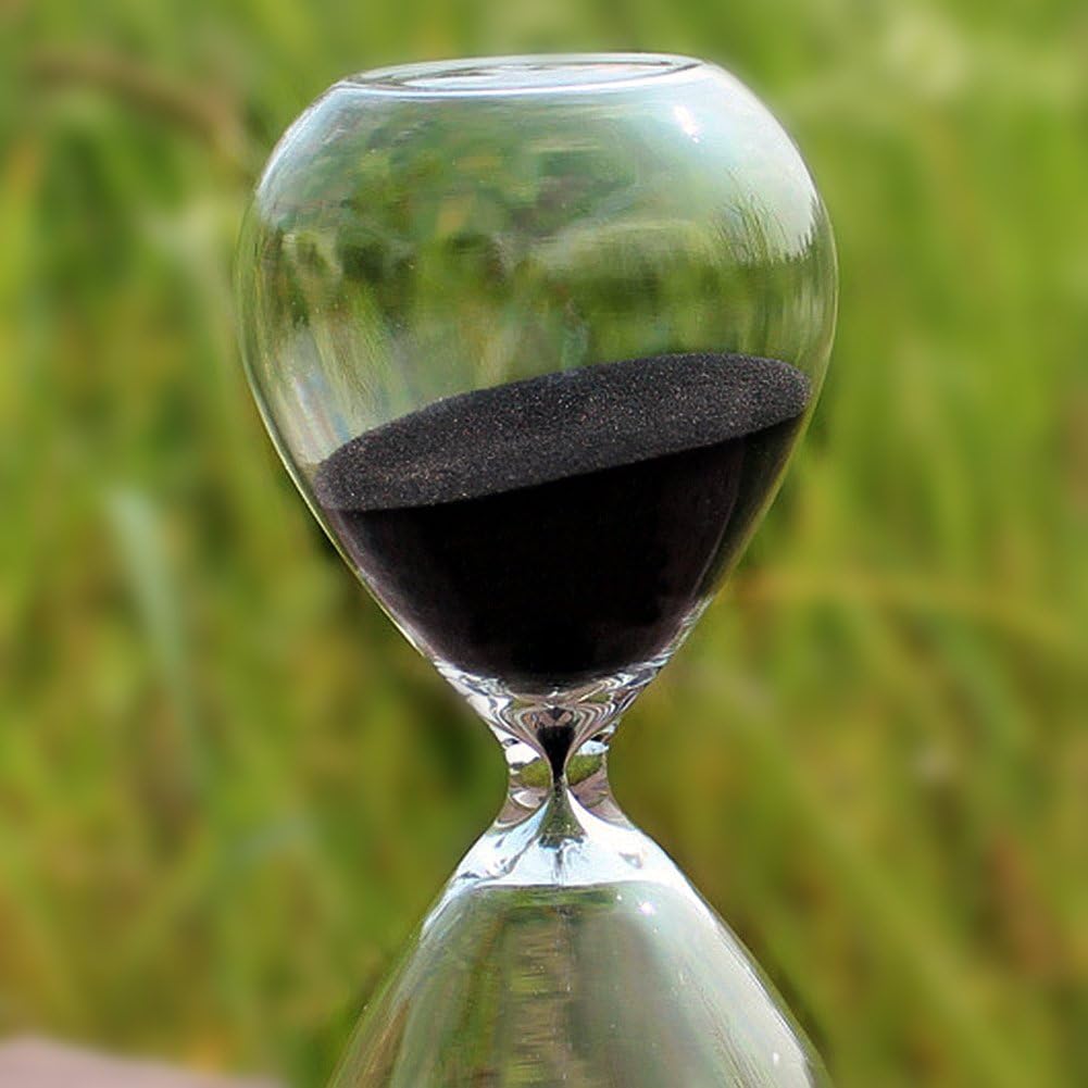 Hourglass, HoveBeaty Hand-Blown Sand Timer Set for Time Management 15 Minutes Durable Glass Construction (15 min, Black)-2