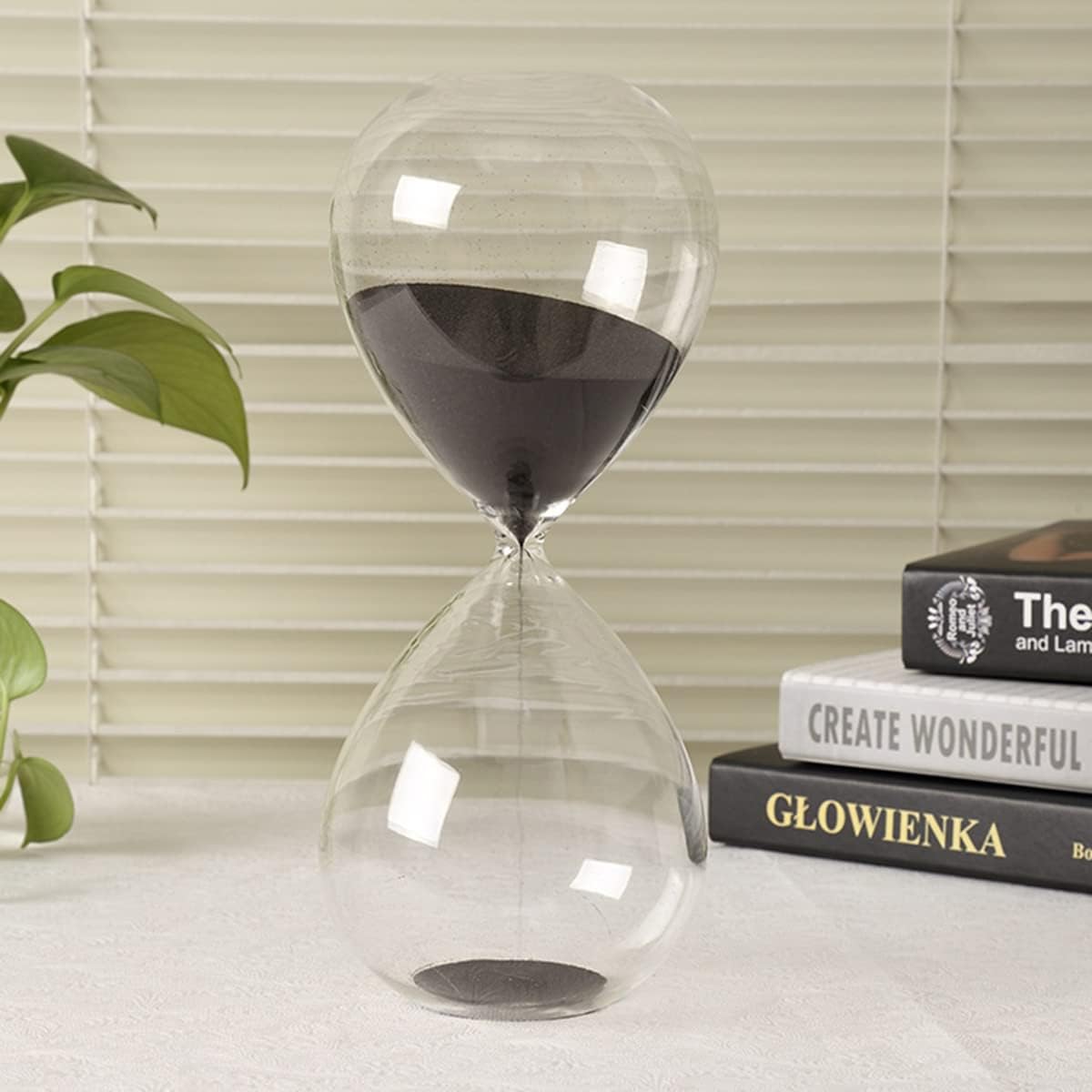 Hourglass, HoveBeaty Hand-Blown Sand Timer Set for Time Management 15 Minutes Durable Glass Construction (15 min, Black)-4