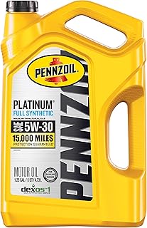 Pennzoil Platinum Full Synthetic 5W-30 Motor Oil, 5 Quart