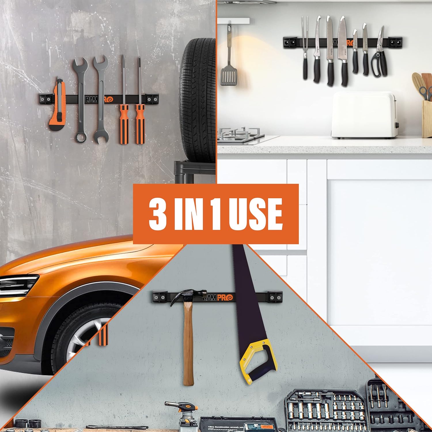 12" Magnetic Tool Holder Strip - A Tool Magnet Bar for Garage Organization, Shop Organization, and Workbench Accessories, Best Father's Day Gift, Easy To Install in Workshop, Mounting Screws Included.-5