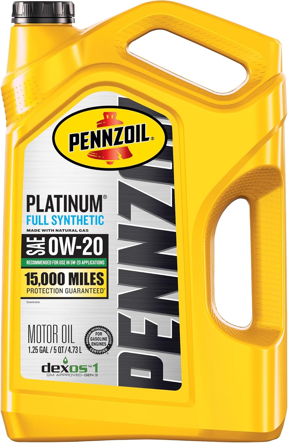 Pennzoil Platinum Full Synthetic 0W-20 Gasoline Engine Oil, 5 Quart-0