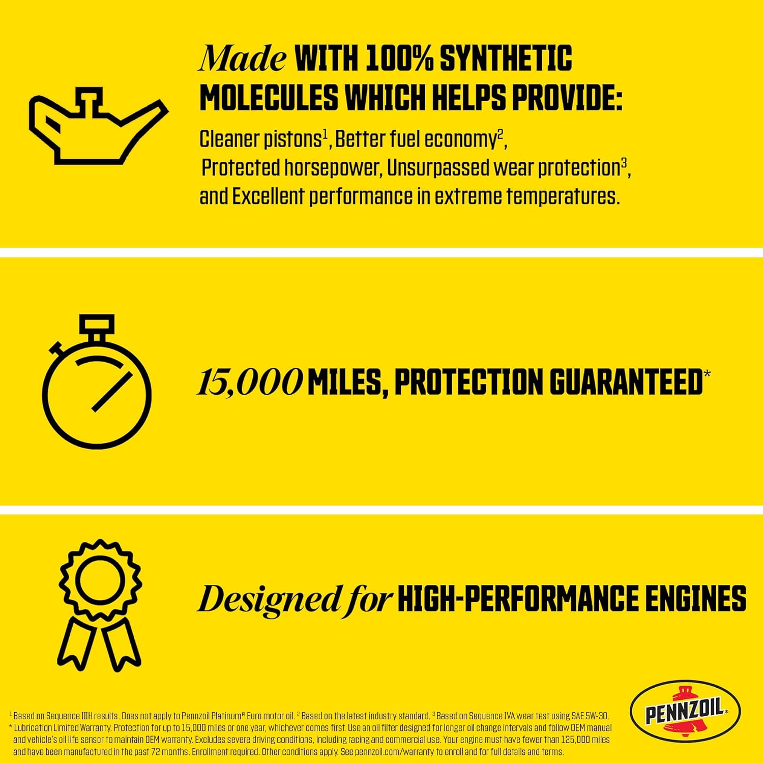 Pennzoil Platinum Full Synthetic 0W-20 Gasoline Engine Oil, 5 Quart-3