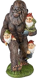 Design Toscano Schlepping The Garden Gnomes Bigfoot Yeti Indoor/Outdoor Garden Statue, 16 Inch Tall, Handcast Polyresin, Painted Full Color Finish