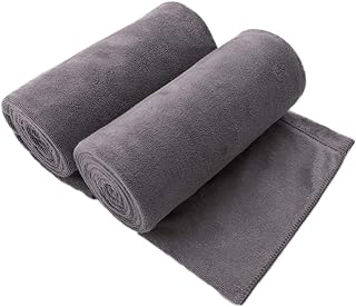 JML Microfiber Bath Towel 2 Pack(30" x 60"), Oversized Thick Towels, Soft, Super Absorbent and Fast Drying, No Fading Multipurpose Use for Sports, Travel, Fitness, Yoga, 30 in 60 in, Grey Count