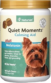 NaturVet Quiet Moments Calming Aid Plus Melatonin 180 Soft Chews 13.9OZ