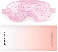 Eye Wrinkle Pads and Patches - Cooling Eye Mask for Puffiness - Ice Face Mask - Gel Eye Mask - Ice Mask to Reduce Wrinkles, Dark Circles, Eye Bags, Migraines - Hot & Cold Eye Mask by Grace and Stella