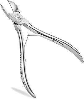 H&S Stainless Steel Toenail Cutter for Men & Women - Premium Toe Nail Clipper with Grooved Handles & Plastic Cap - Toenail Clipper with Curved Shaped and A Carry Case