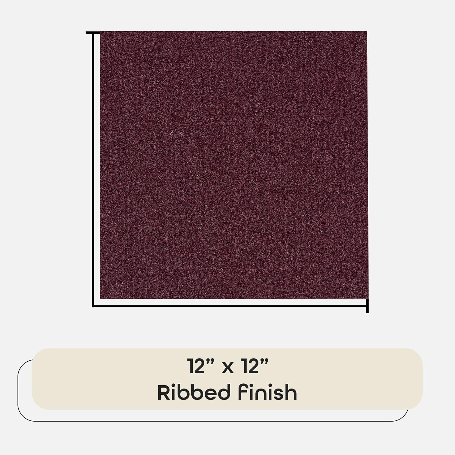 Achim Home Furnishings Nexus Burgundy 12x12 Self Adhesive Carpet Floor Tile - 12 Tiles/12 sq Ft.,NXCRPTBU12-2