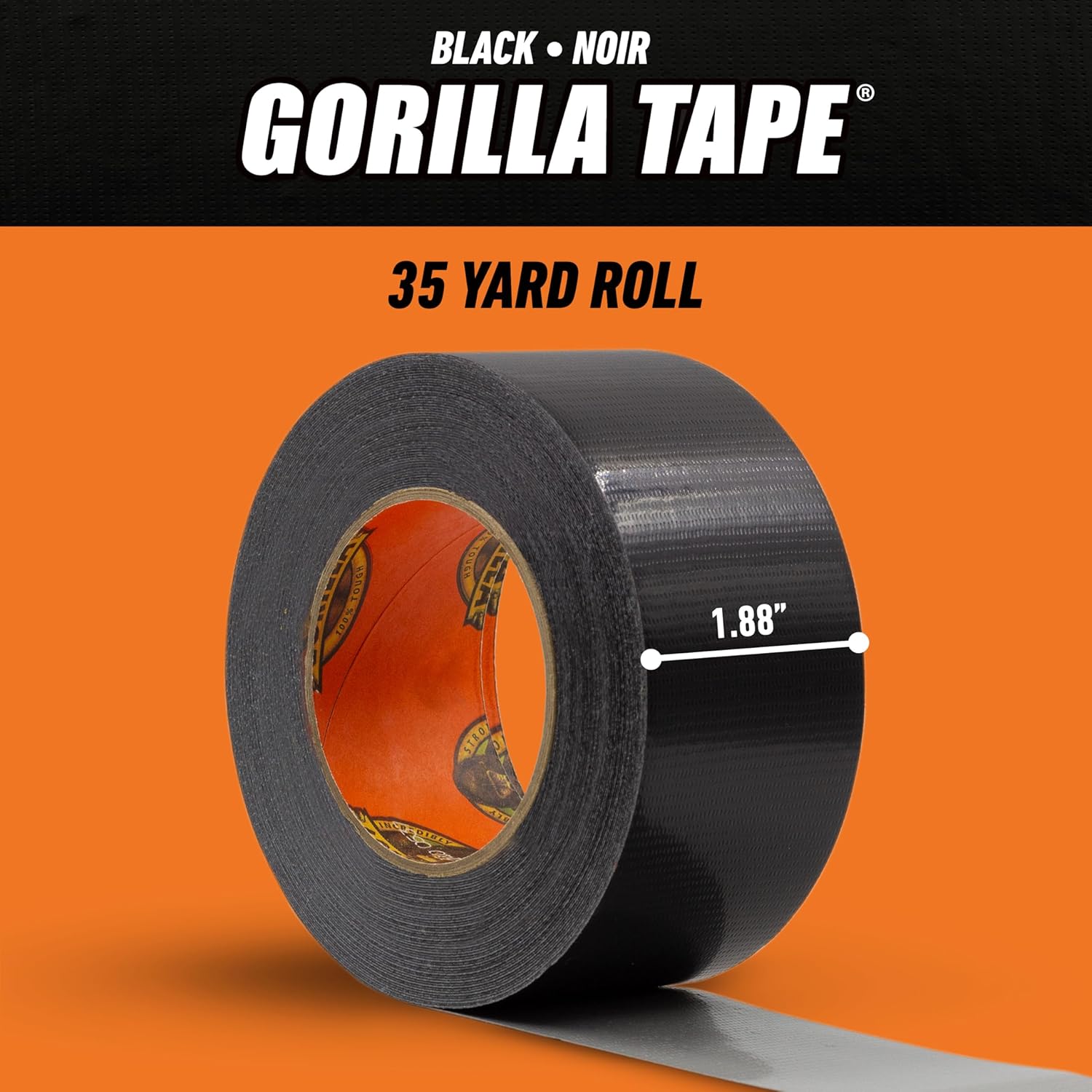 Gorilla Tape, Duct Tape, Utility Tape, Triple Layer Strength, Indoor & Outdoor, Weather Resistant Shell, 1.88 in x 35 yd, Black, (Pack of 2)-5