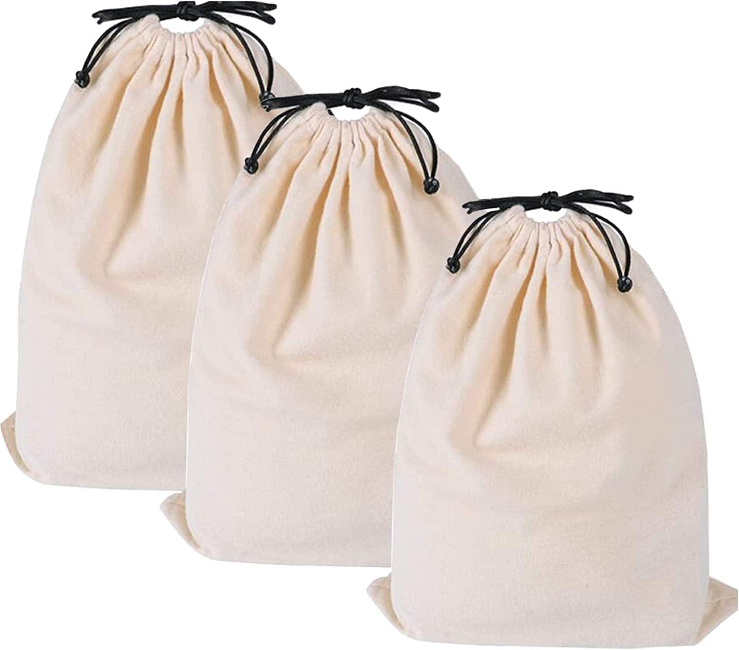 MISSLO Cotton Breathable Dust-proof Drawstring Storage Pouch Bag (Pack 3 M)-0