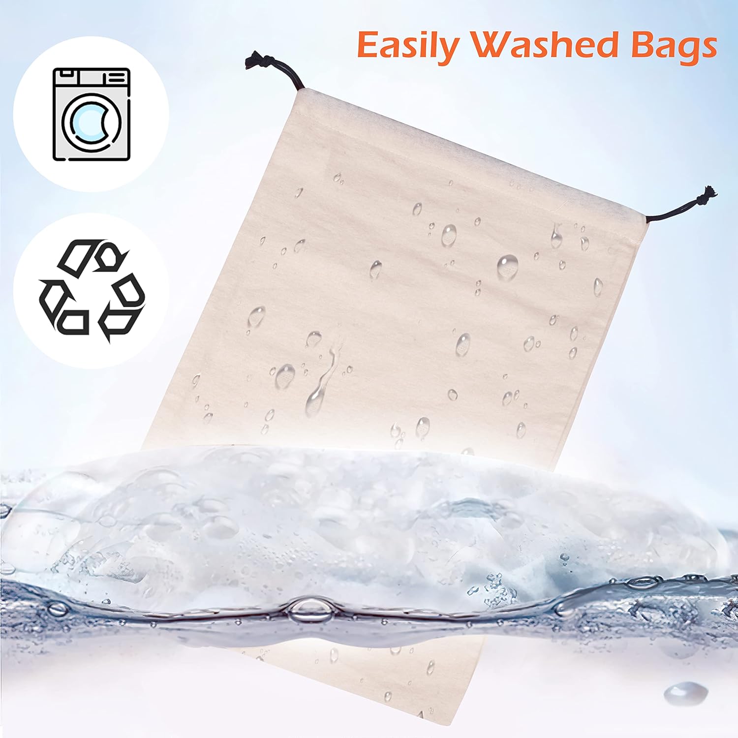 MISSLO Cotton Breathable Dust-proof Drawstring Storage Pouch Bag (Pack 3 M)-4