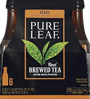 Pure Leaf, Iced Tea, Peach, Real Brewed Tea, 18.5 fl oz. bottles (6 Pack)