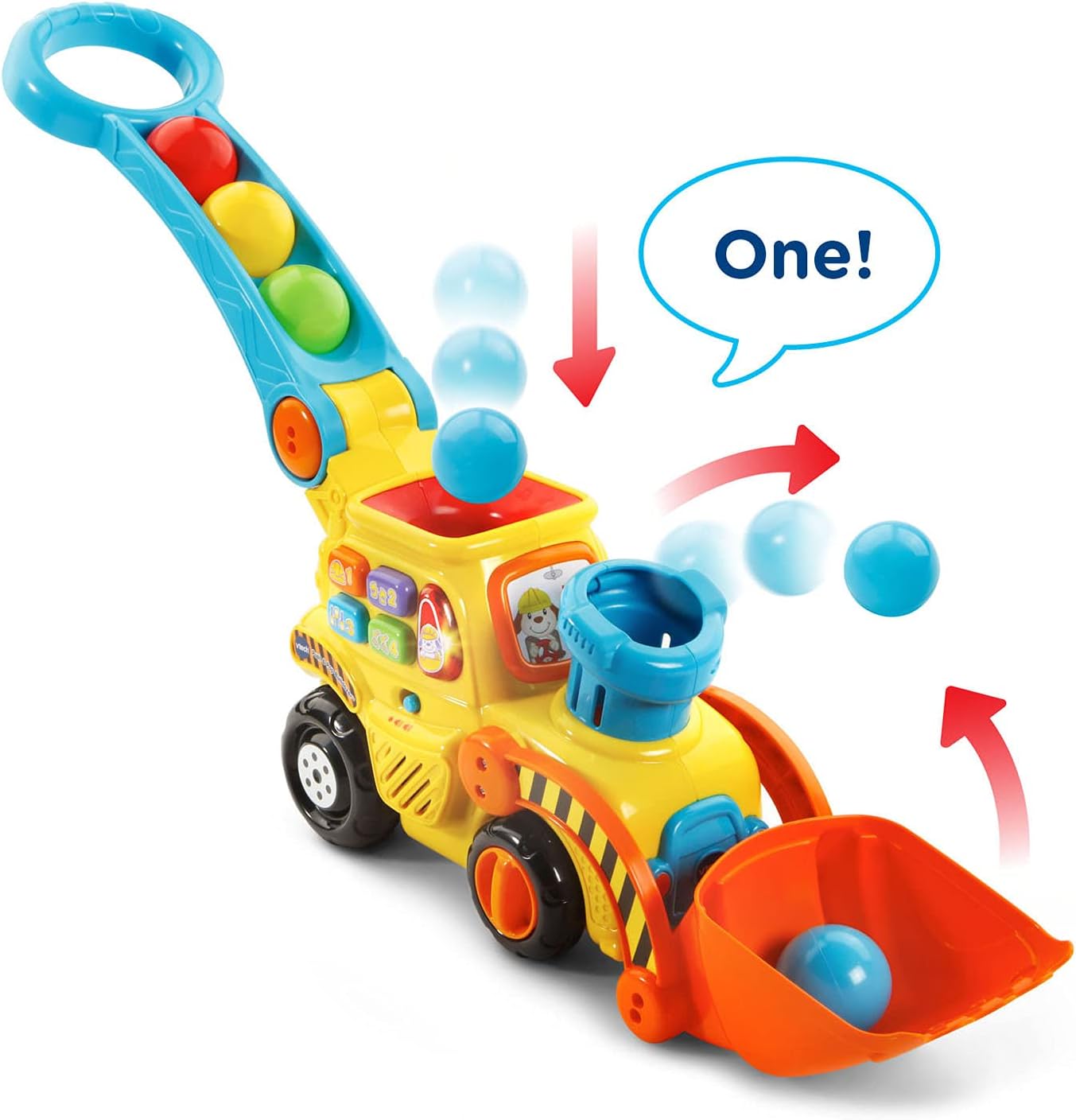 VTech Pop-a-Balls Push & Pop Bulldozer,Yellow-1