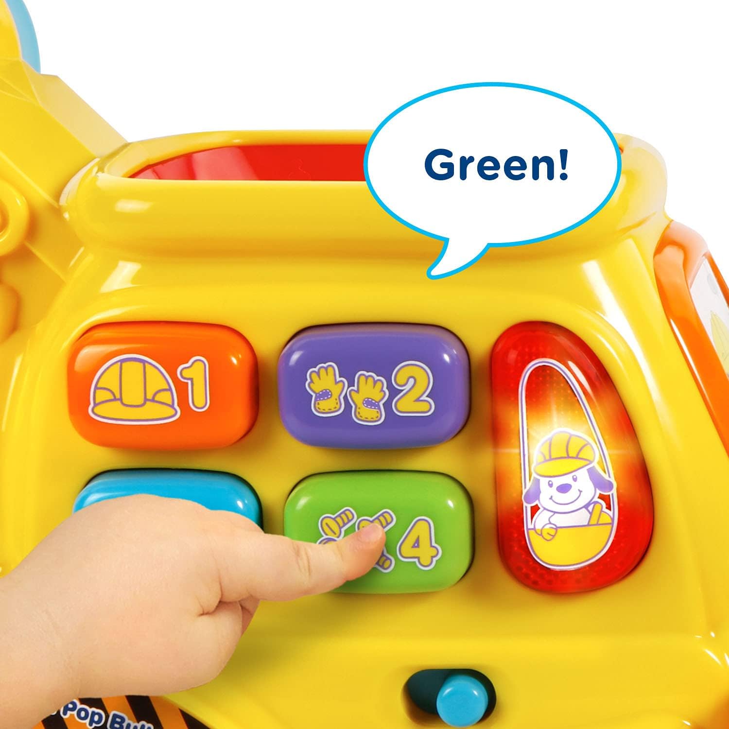 VTech Pop-a-Balls Push & Pop Bulldozer,Yellow-3