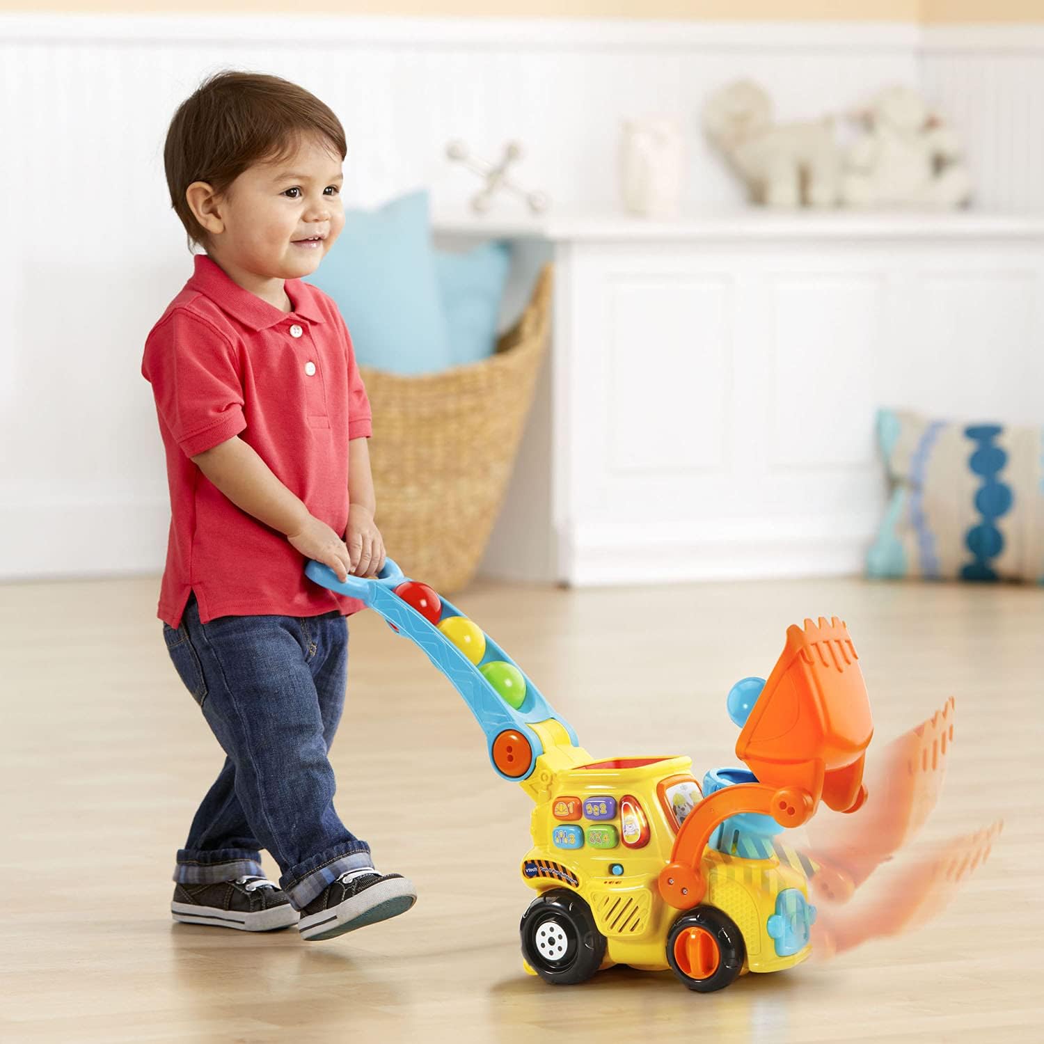 VTech Pop-a-Balls Push & Pop Bulldozer,Yellow-4