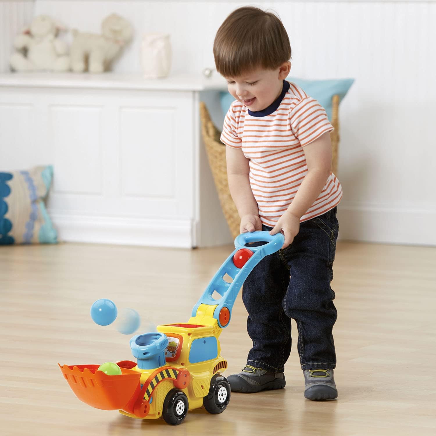 VTech Pop-a-Balls Push & Pop Bulldozer,Yellow-7