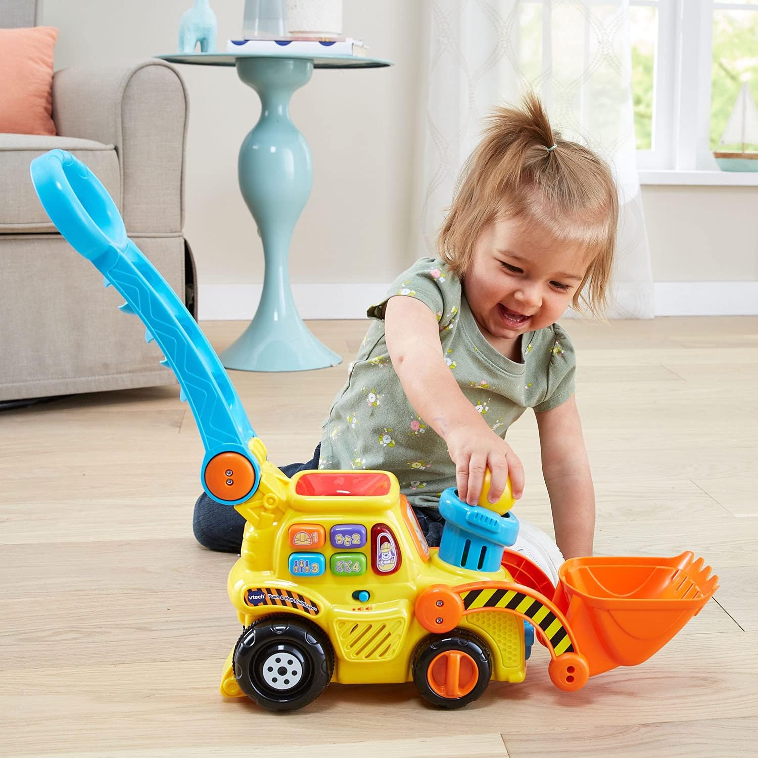 VTech Pop-a-Balls Push & Pop Bulldozer,Yellow-8