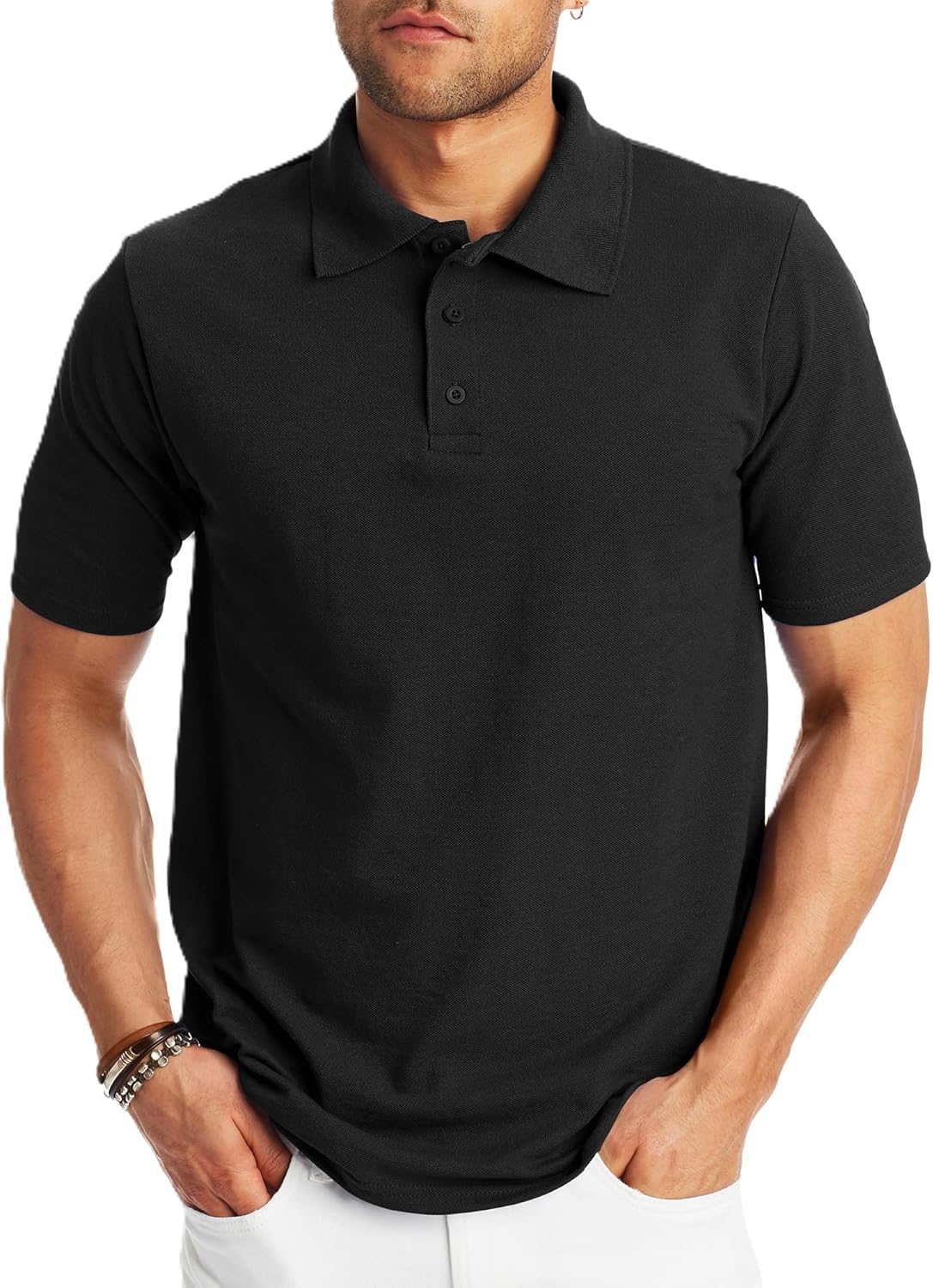 Hanes Men’s X-Temp Short Sleeve Polo Shirt, Midweight Men's Shirt-0