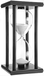 hourglas Sand Timer 30/60 Minutes Desktop Decorations Reloj de Arena ampulheta Sandglass(White Sand,8 * 4 * 4 inch,60min)