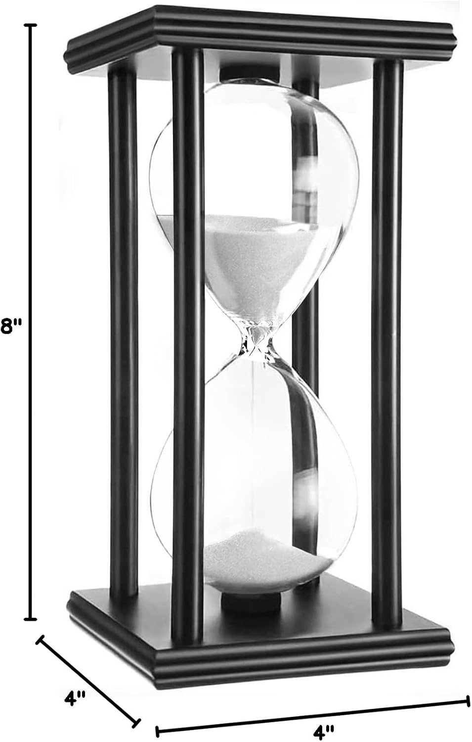 hourglas Sand Timer 30/60 Minutes Desktop Decorations Reloj de Arena ampulheta Sandglass(White Sand,8 * 4 * 4 inch,60min)-3