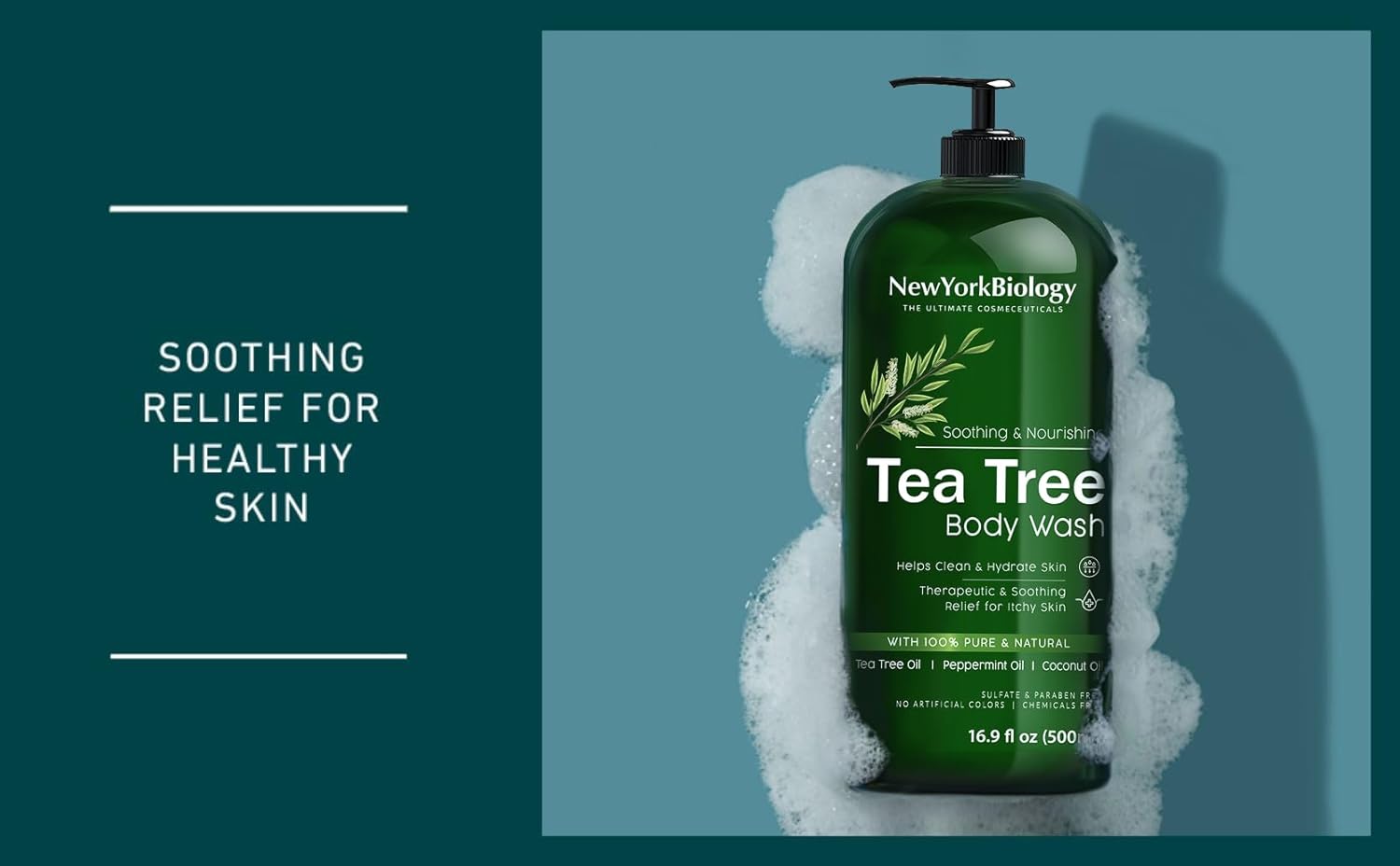 New York Biology Tea Tree Body Wash for Men and Women - Moisturizing Body Wash Helps Soothe Itchy Skin, Jock Itch, Athletes Foot, Nail Fungus, Eczema, Body Odor and Ringworm - 16.9 Fl Oz-4