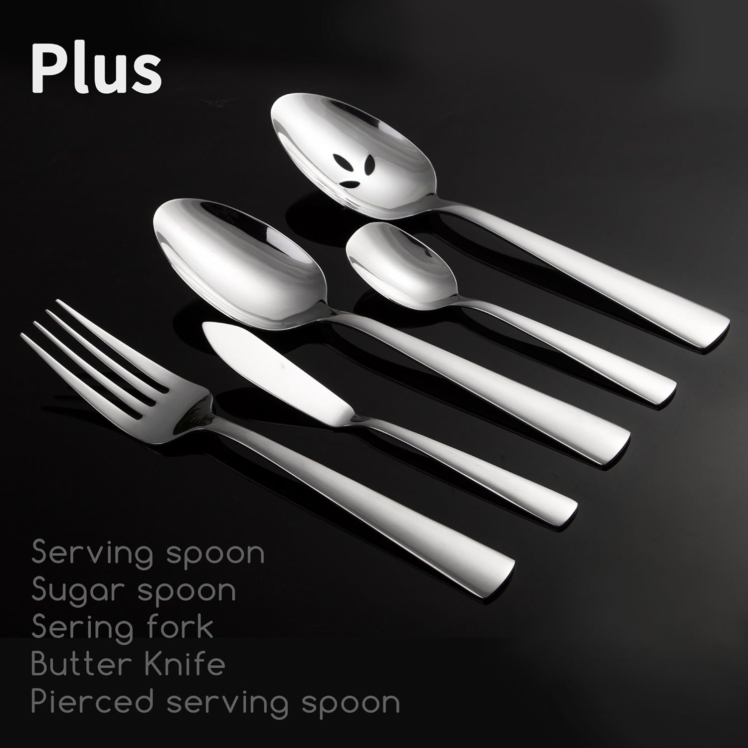 45-Piece Silverware Flatware Cutlery Set Service for 8, Durable 18/0 Stainless Steel Tableware in Ergonomic Design Size and Weight, Dishwasher Safe-8