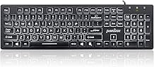 Perixx PERIBOARD-317 Wired Backlit USB Keyboard, Big Print Letter with White Illuminated LED, US English Layout,Black