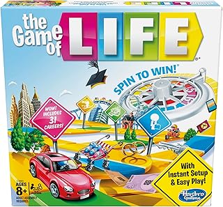 Hasbro Gaming The Game of Life Board Game, Family Games for Kids Ages 8+, Includes 31 Careers, Family Board Games for 2-4 Players, Family Gifts (Amazon Exclusive)