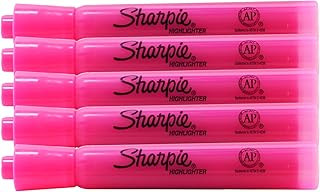 Sharpie Accent Tank-Style Highlighters, 5 Colored Highlighters, Chisel Tip (Fluorescent Pink, 5-Pack)