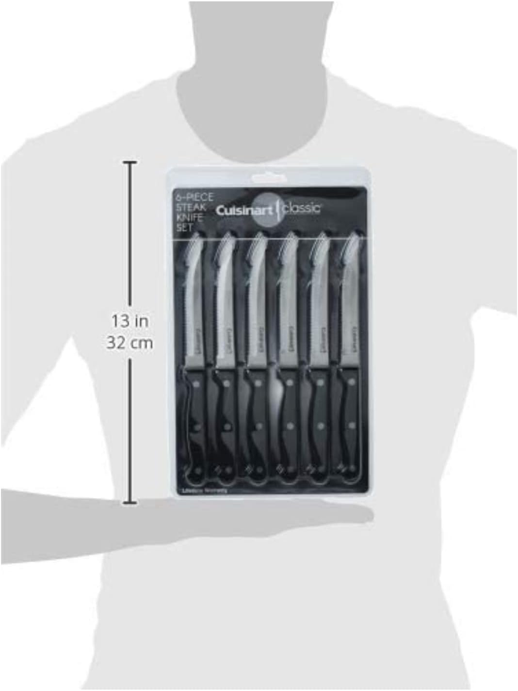 Cusinart Knife Set, 6pc Steak Knife Set with Steel Blades for Precise Cutting, Lightweight, Stainless Steel & Durable, C77TR-6PSK, Black-1