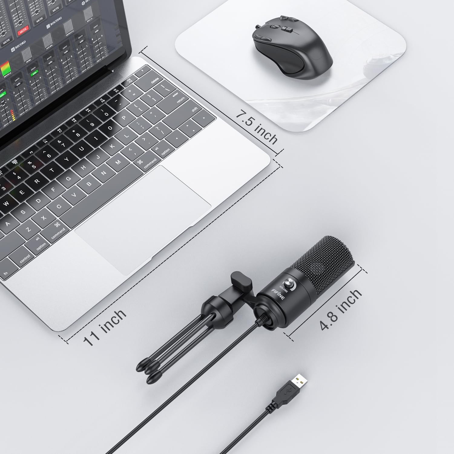 FIFINE USB Microphone, Metal Condenser Recording Microphone for Laptop MAC or Windows Cardioid Studio Recording Vocals, Voice Overs,Streaming Broadcast and YouTube Videos-K669B-5