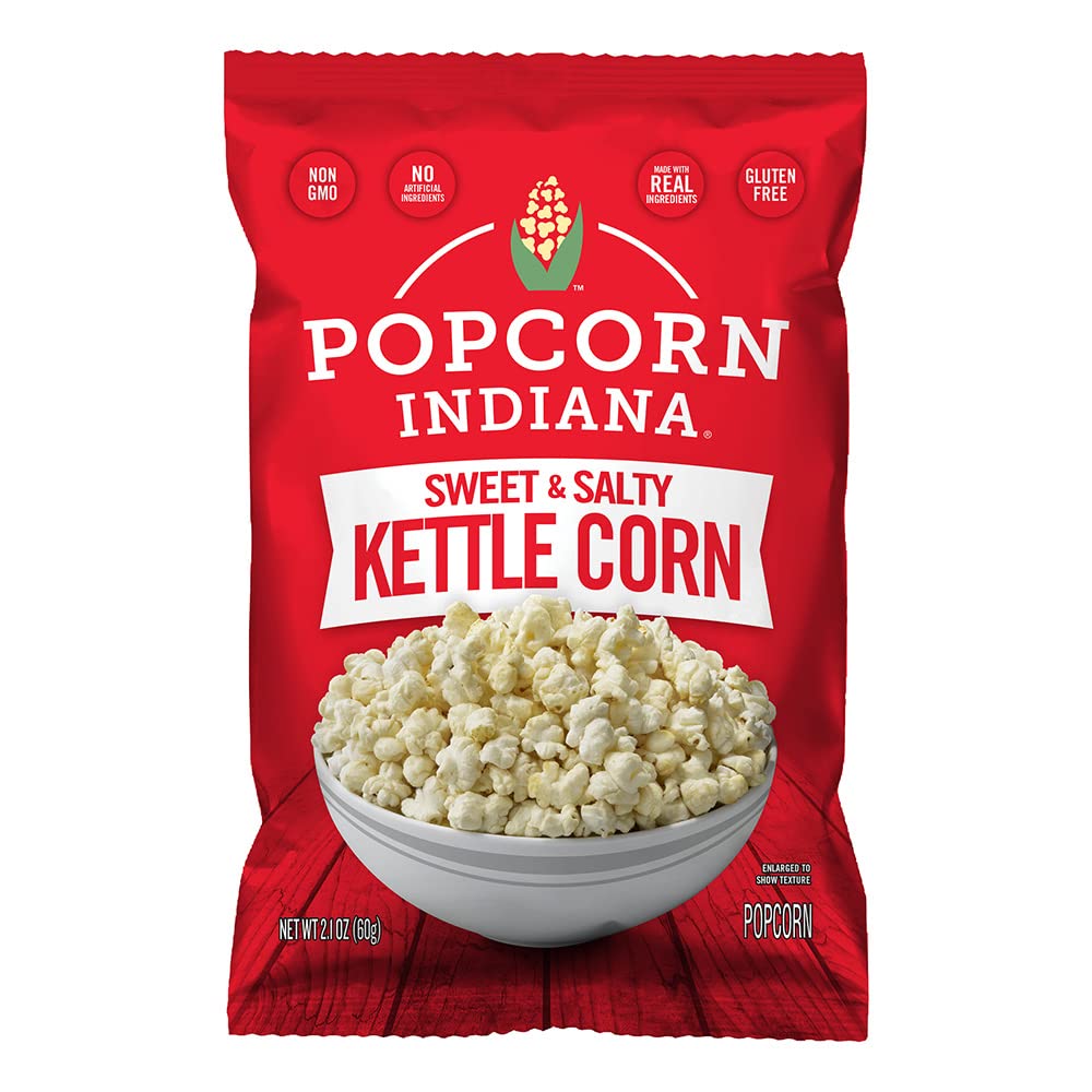 Popcorn Indiana Kettle Corn, King Size Bags Caddy (6 Count - 2.1 Oz Each)-0