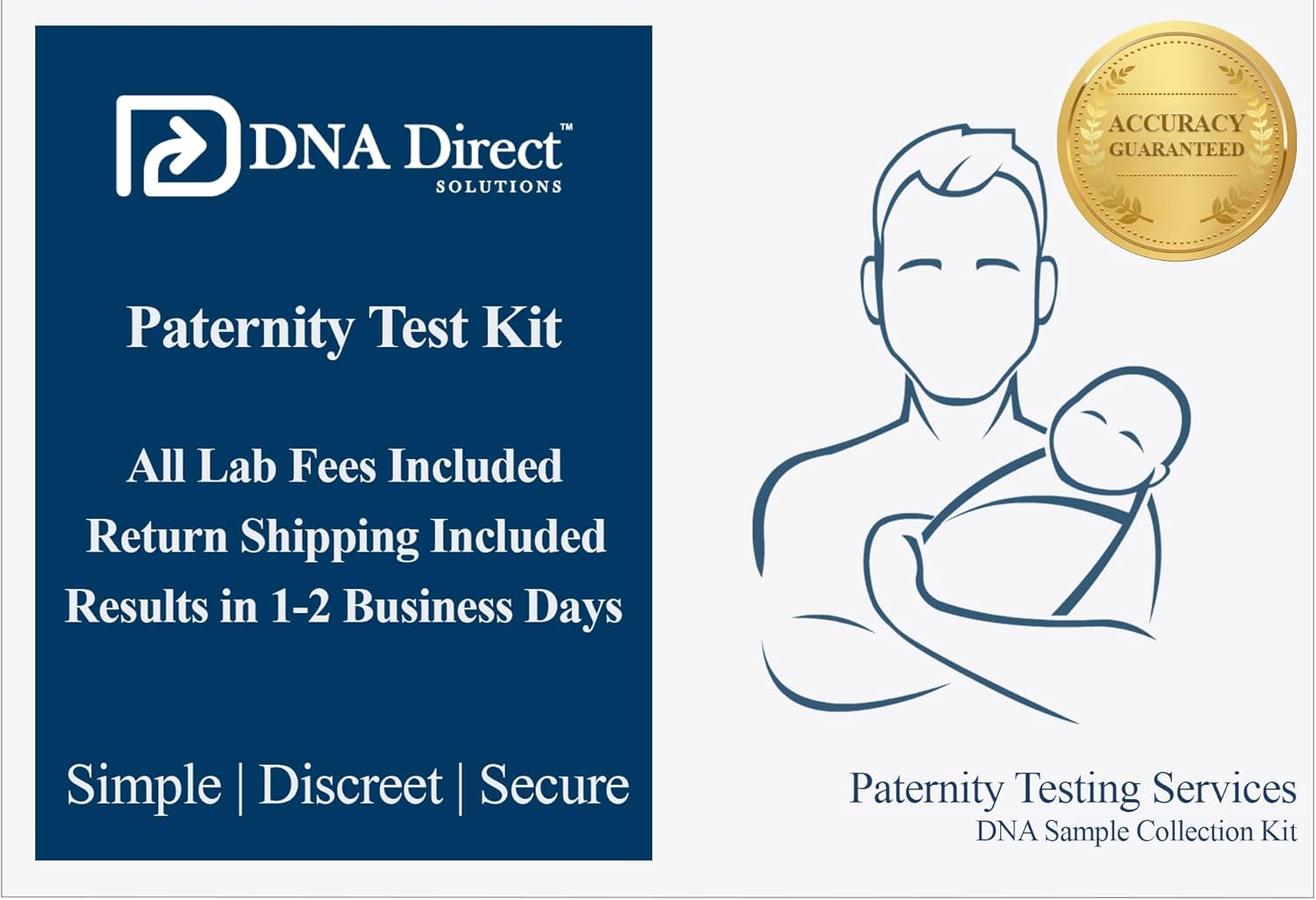 DNA Direct Paternity Test Kit - All Lab Fees & Shipping to Lab Included - at Home Collection Kit for Father and Child - Results in 1-2 Business Days-0