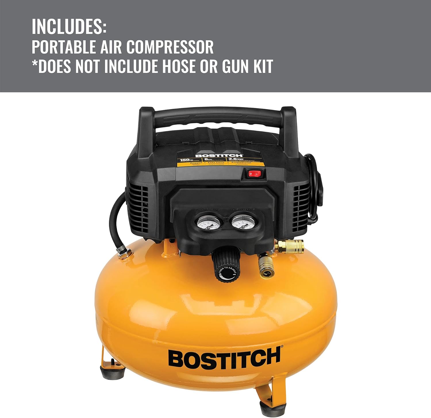 BOSTITCH Air Compressor Kit, Oil-Free, 6 Gallon, 150 PSI (BTFP02012-WPK)-1