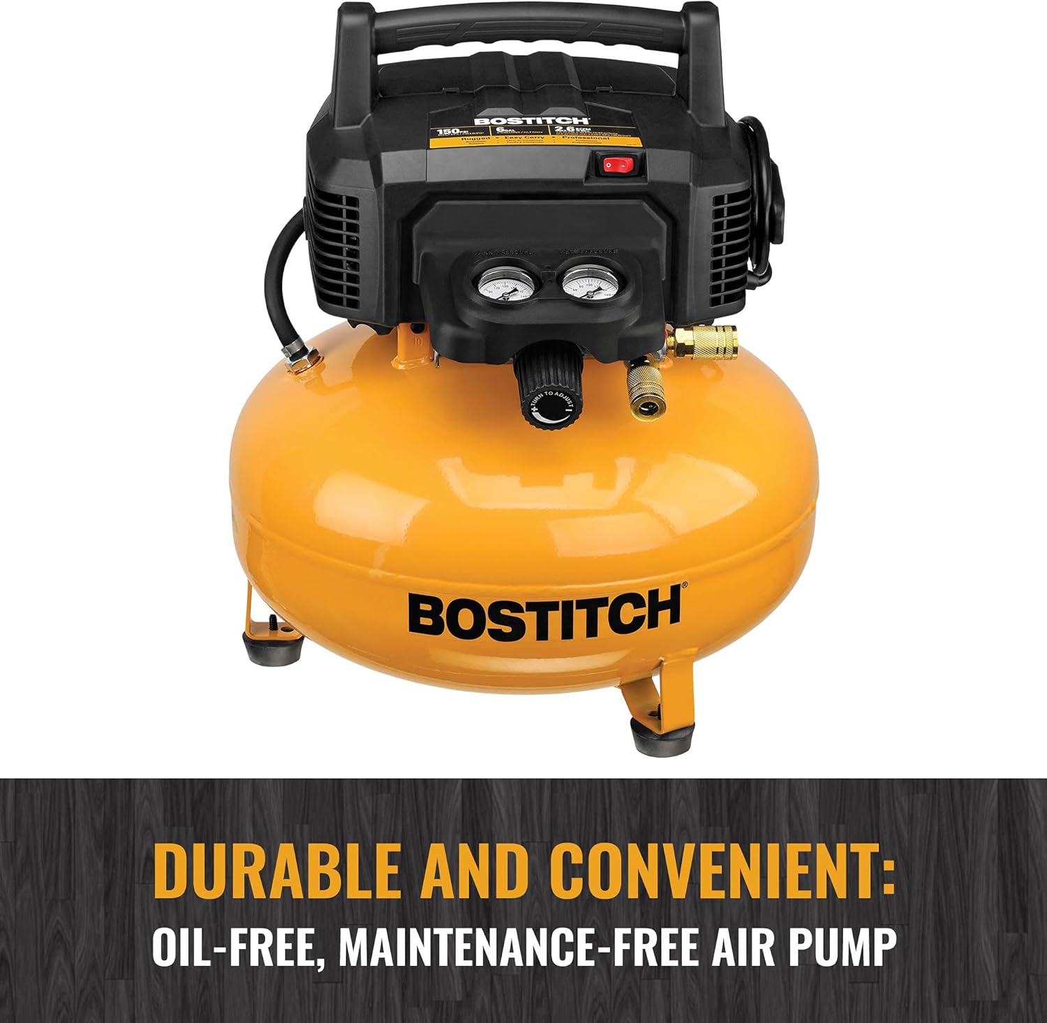 BOSTITCH Air Compressor Kit, Oil-Free, 6 Gallon, 150 PSI (BTFP02012-WPK)-2