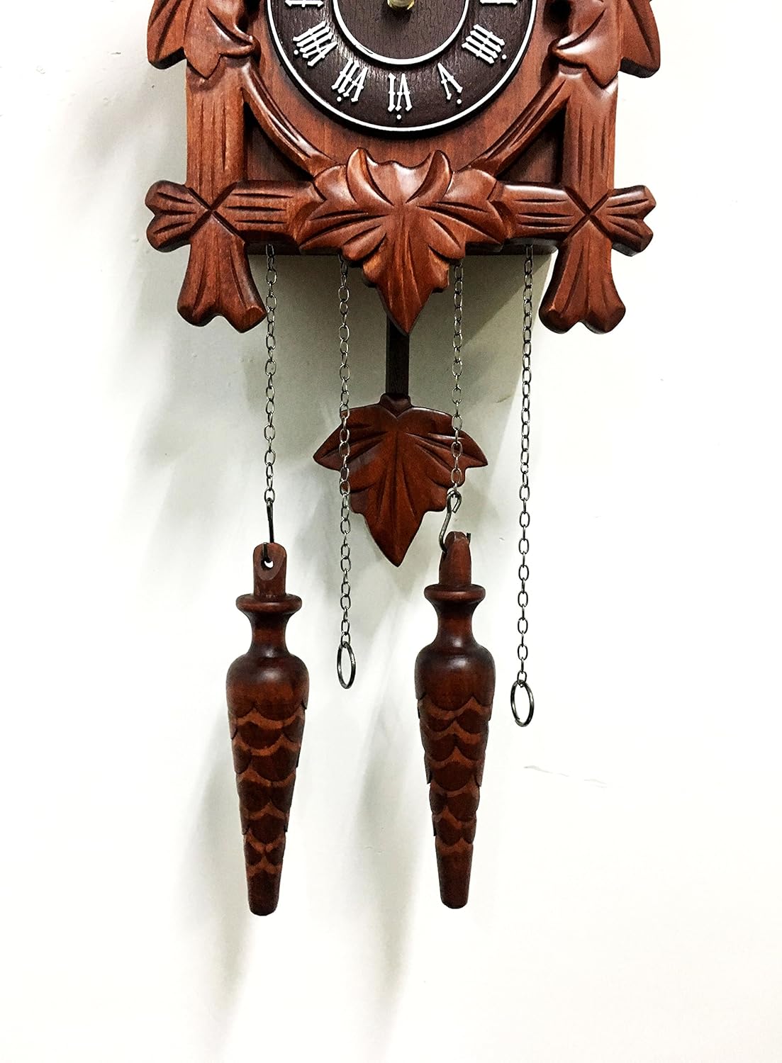 Rylai Cuckoo Clock Vintage Large Wooden Wall Clock Handcrafted 13x9.5 Inch Brown-7