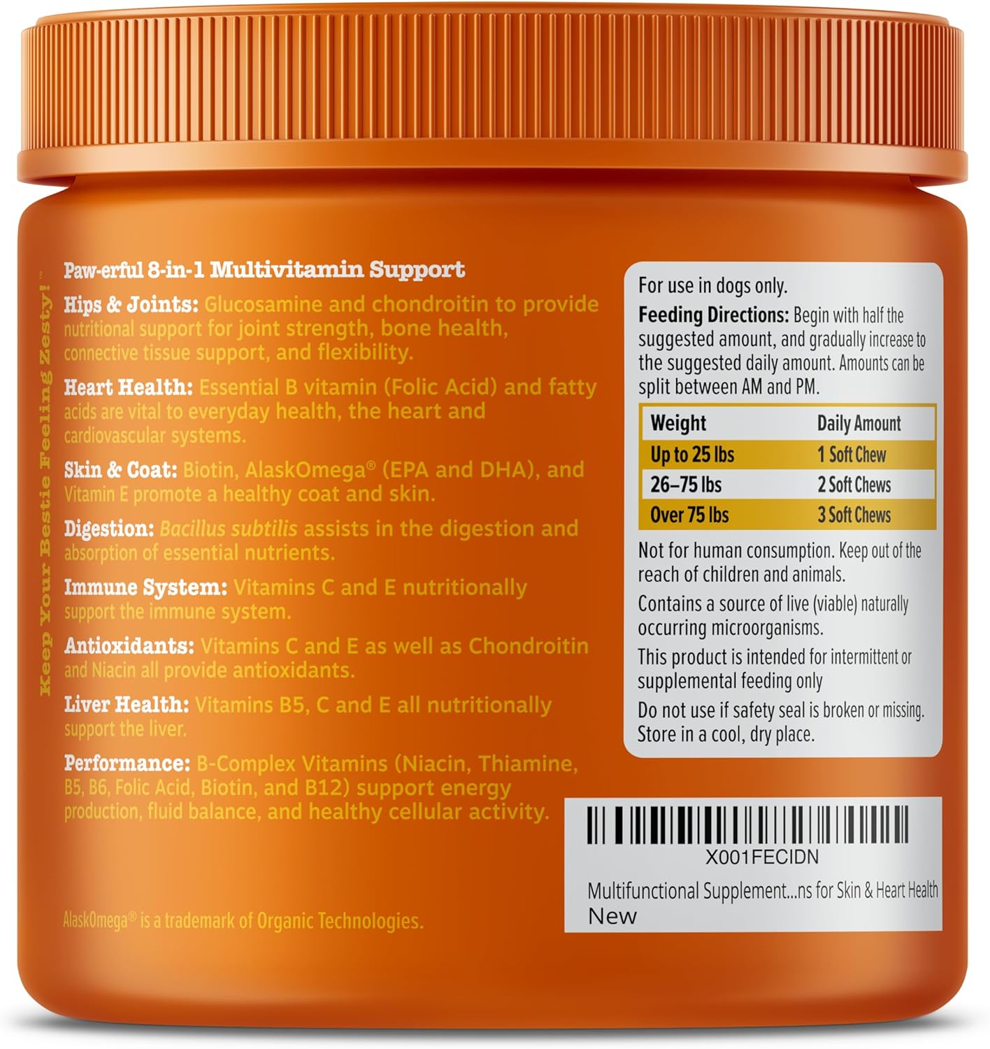 Zesty Paws Multivitamin Treats for Dogs - Glucosamine Chondroitin for Joint Support + Digestive Enzymes & Probiotics - Grain Free Dog Vitamin for Skin & Coat + Immune Health - Chicken Flavor - 90ct-7