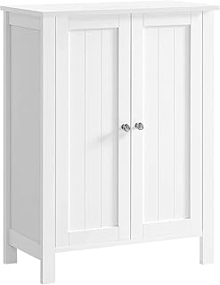 VASAGLE Bathroom Floor Storage Cabinet, Bathroom Storage Unit with 2 Adjustable Shelves, Bathroom Cabinet Freestanding, 11.8 x 23.6 x 31.5 Inches, White UBCB60W