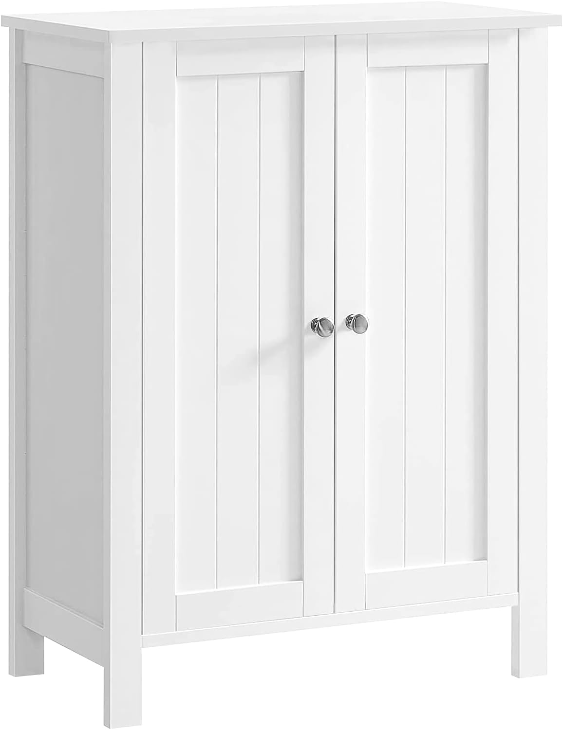 VASAGLE Bathroom Floor Storage Cabinet, Bathroom Storage Unit with 2 Adjustable Shelves, Bathroom Cabinet Freestanding, 11.8 x 23.6 x 31.5 Inches, White UBCB60W-0