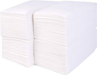 Gmark Linen-Feel Guest Towels – Premium Cloth-Like Paper Hand Napkins, Disposable White Guest Towel (50PCS/ROW, Total 200PCS) for Kitchen, Bathroom, Weddings or Events GM1059