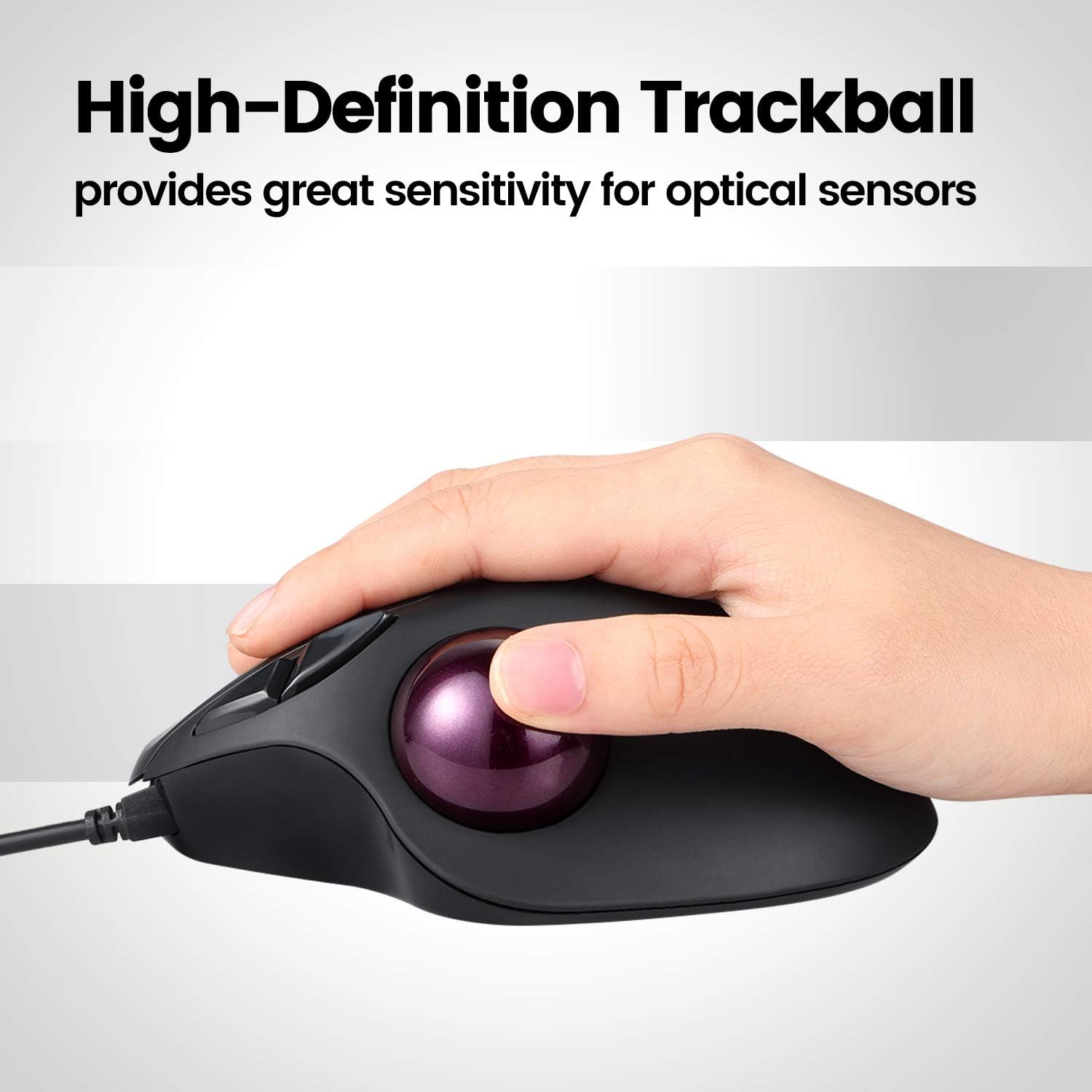 Perixx Peripro-303GR Small Trackball, 1.34 Inches Replacement Ball for Perimice and M570, Glossy Red (18021)-4