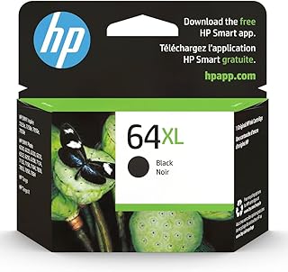 HP 64XL Black High-yield Ink Cartridge | Works with HP ENVY Inspire 7950e; ENVY Photo 6200, 7100, 7800; Tango Series | Eligible for Instant Ink | N9J92AN