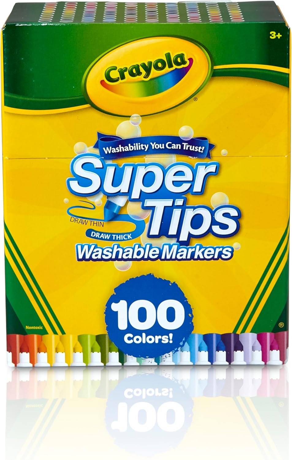 Crayola Super Tips Marker Set (100ct), Fine Point Washable Markers, Drawing Markers for Kids & Adults, Great for Thick & Thin Lines-0