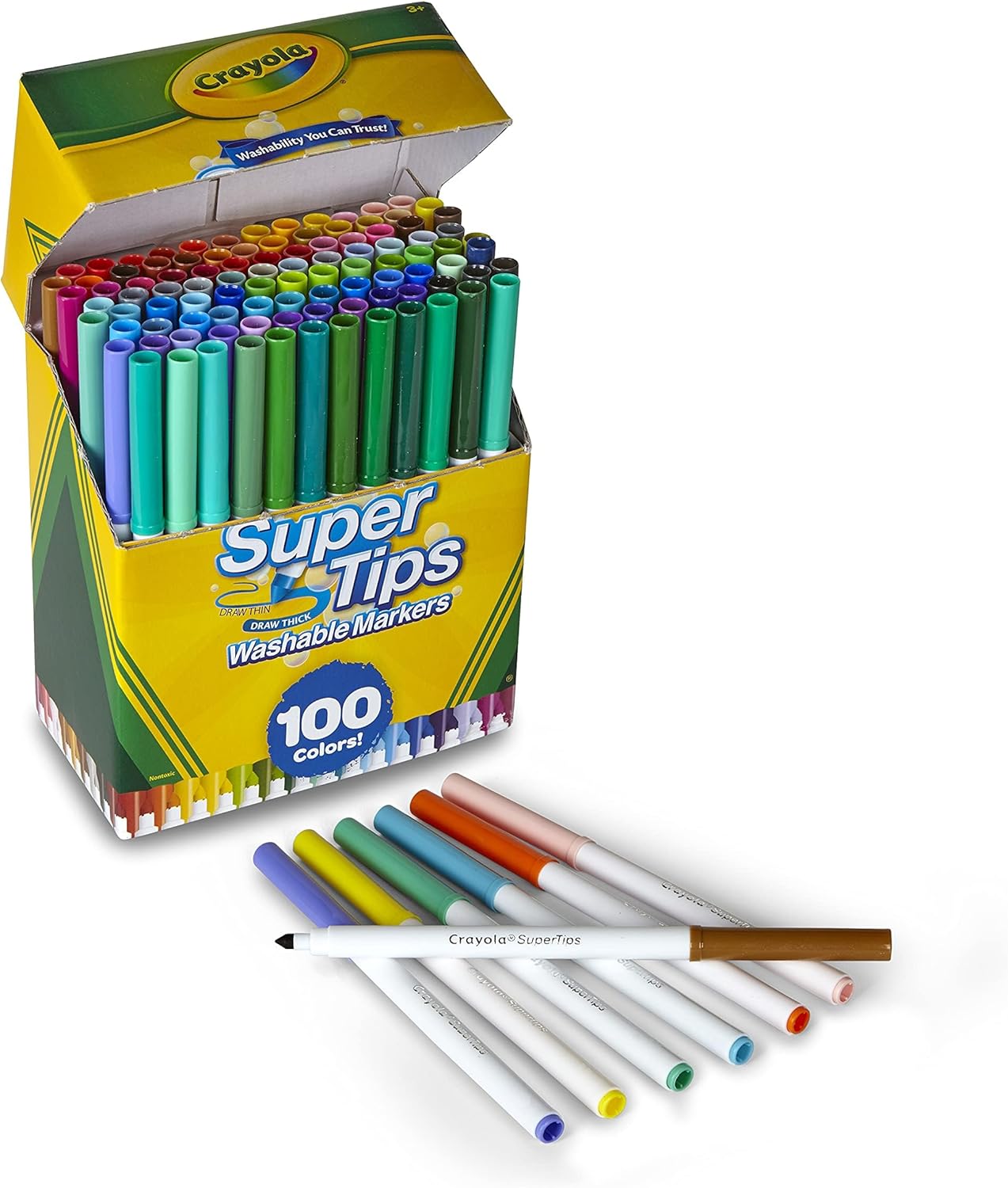 Crayola Super Tips Marker Set (100ct), Fine Point Washable Markers, Drawing Markers for Kids & Adults, Great for Thick & Thin Lines-2