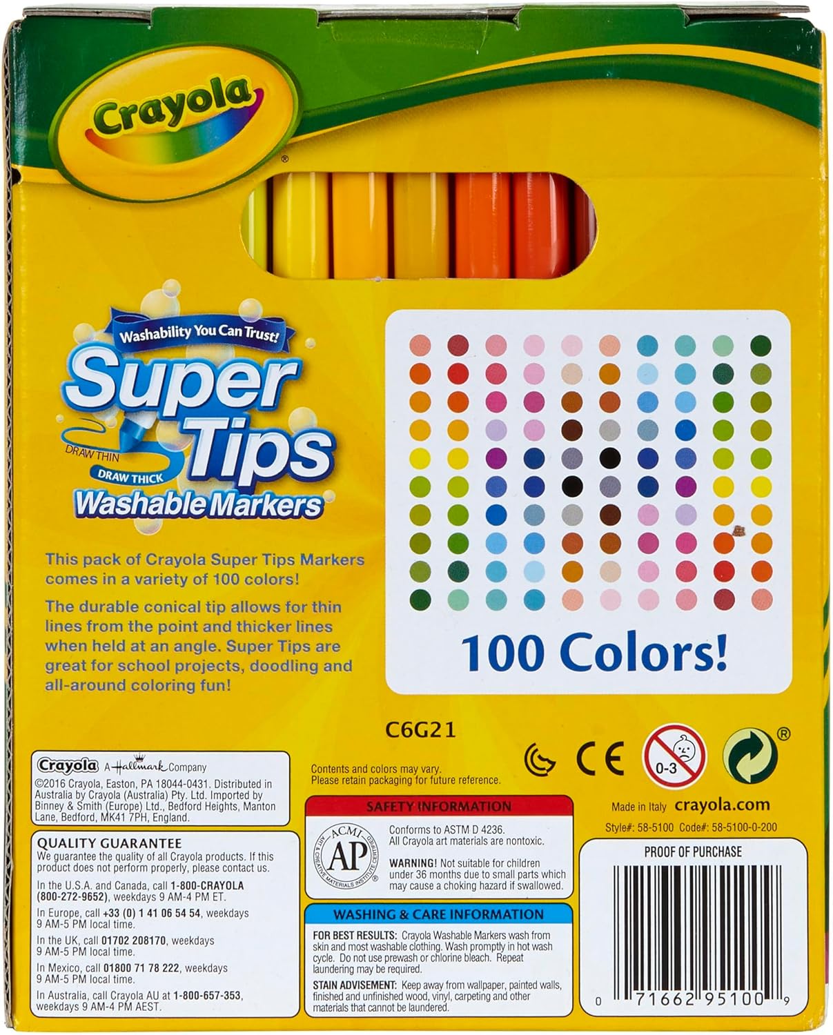 Crayola Super Tips Marker Set (100ct), Fine Point Washable Markers, Drawing Markers for Kids & Adults, Great for Thick & Thin Lines-4