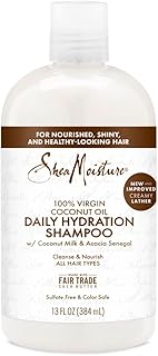 SheaMoisture Daily Hydration Shampoo 100% Virgin Coconut Oil for All Hair Types Sulfate-Free 13 oz