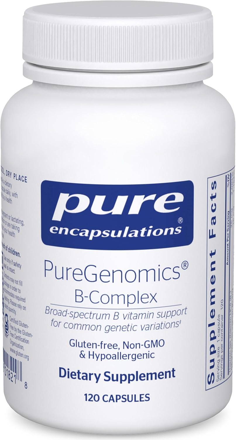 Pure Encapsulations PureGenomics B-Complex - Broad Spectrum B Vitamin Support for Genetic Expression, Cellular Function, Hormone Production & Energy Metabolism* - with Vitamin B12 & B6-120 Capsules-0