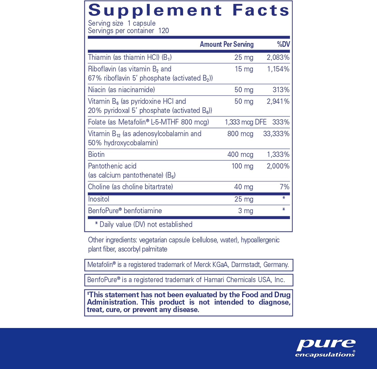 Pure Encapsulations PureGenomics B-Complex - Broad Spectrum B Vitamin Support for Genetic Expression, Cellular Function, Hormone Production & Energy Metabolism* - with Vitamin B12 & B6-120 Capsules-1