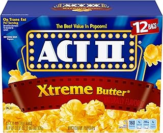 ACT II Xtreme Butter Microwave Popcorn, 12 ct, 33.01 oz