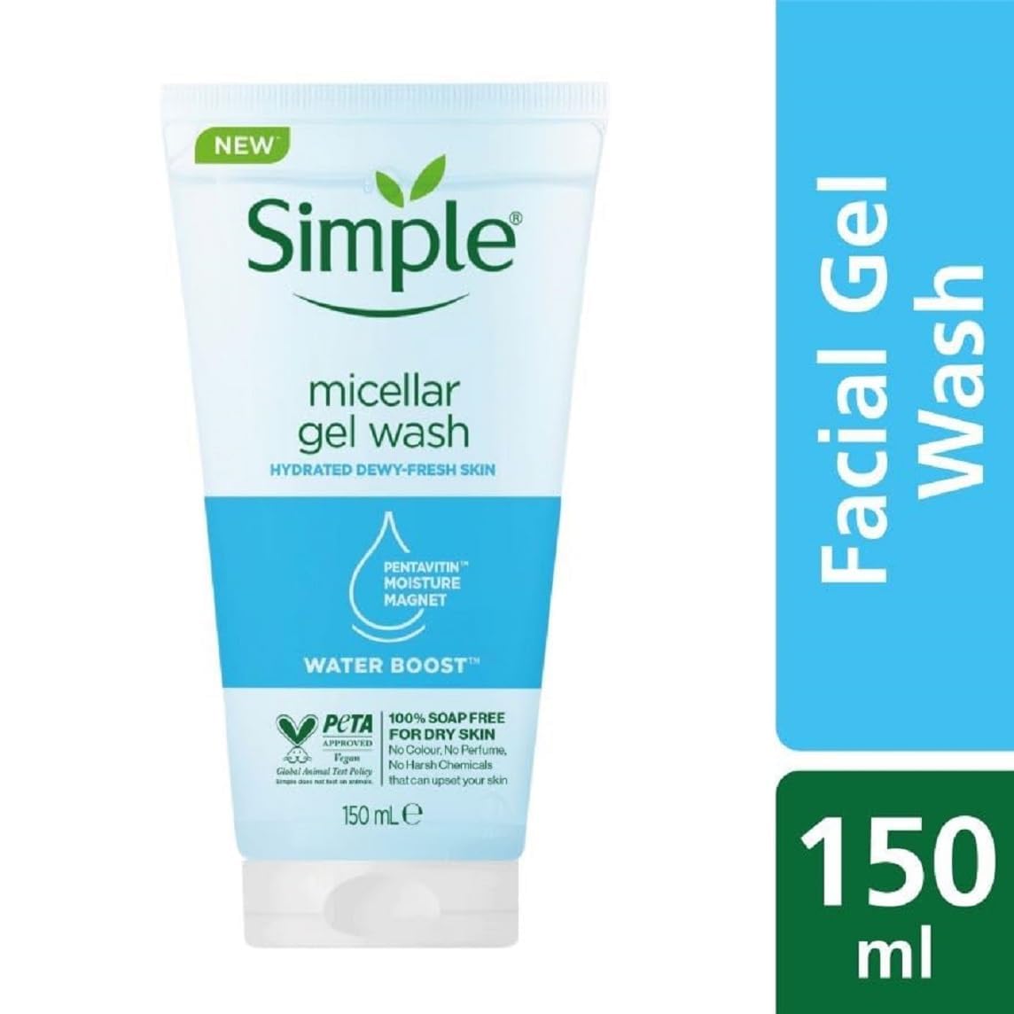 Simple Water Boost Micellar Gel Facial Wash, 5 Oz (150 ML) (1 Count)-7